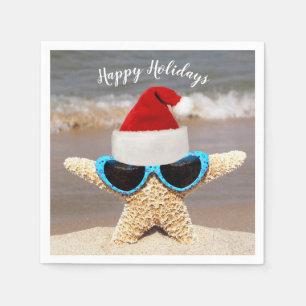 Serviette En Papier Éstarfish de Noël avec lunettes de soleil
