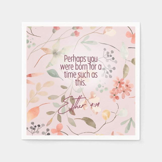 Serviette En Papier Esther 4:14 Bible chrétienne Verse Art (Devant)