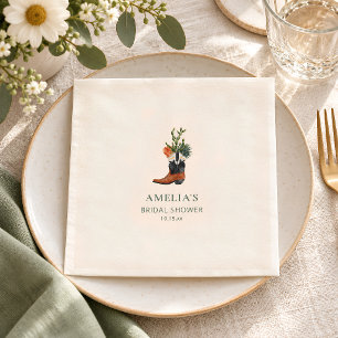 Serviette En Papier Esthétique de fête prénuptiale de cactus avec bott