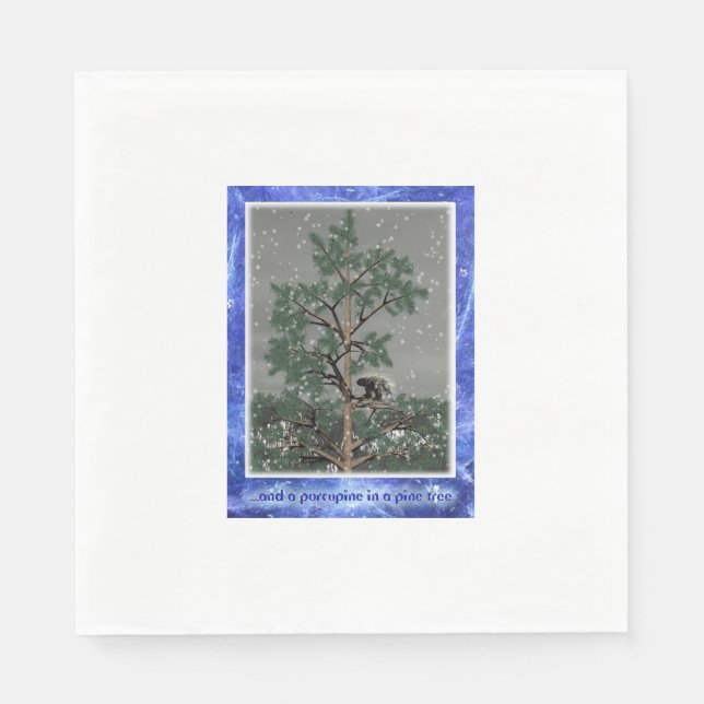 Serviette En Papier Et Une Porcupine Dans Un Pin Tree (Devant)