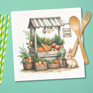 Serviette En Papier Étal de marché de fermiers rêveur et fantaisiste