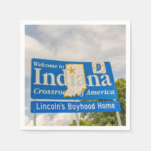 Serviette En Papier État de l'Affiche de bienvenue de l'Indiana