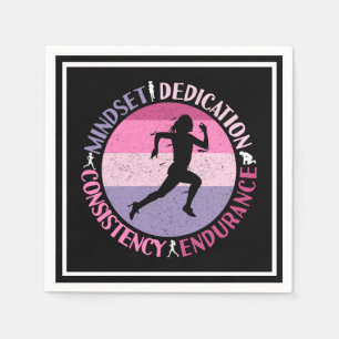 Serviette En Papier État d'esprit de course - Citation d'endurance de