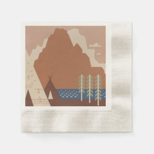 Serviette En Papier État du Montana : Tribus indiennes, Montagnes, Pra
