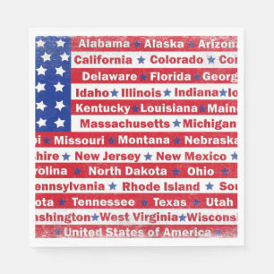 Serviette En Papier États de l'USA sur le drapeau