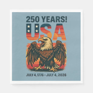 Serviette En Papier États-Unis 250 Ans – Aigle chauve patriotique 4 ju
