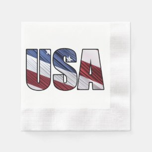 Serviette En Papier États-Unis en rouge blanc et bleu drapeau patrioti