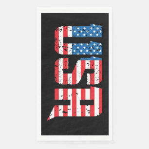 Serviette En Papier États-Unis patriotiques en rouge, blanc et bleu