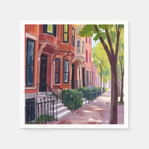 Serviette En Papier Été à Boston   Brownstones du Massachusetts