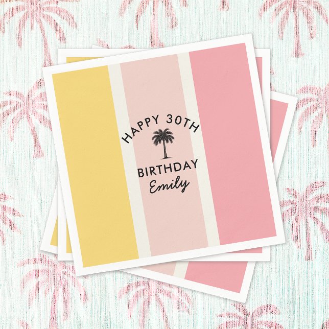 Serviette En Papier Été Cabana Stripes Côte 30e anniversaire (Créateur téléchargé)