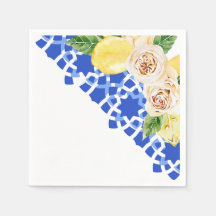 Eté Carreaux et citrons bleu méditerranéen