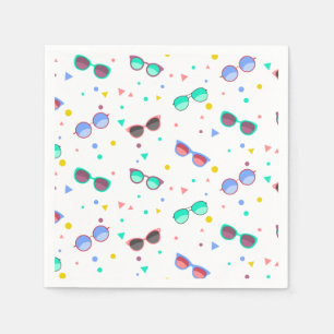 Serviette En Papier Été coloré de motif de lunettes de soleil