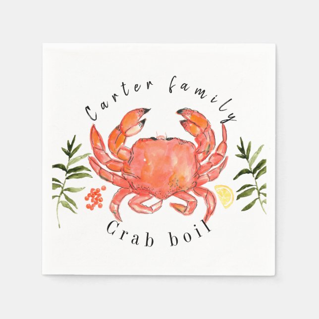 Serviette En Papier Été crabe bouillir maison de fête (Devant)