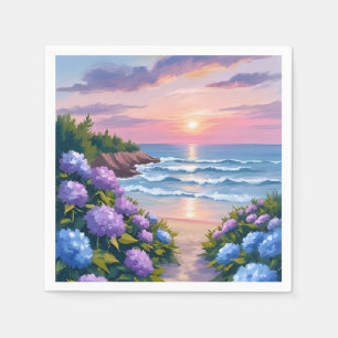 Serviette En Papier Été de Nouvelle-Angleterre Peinture de plage d'h