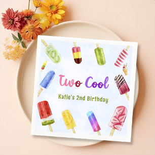 Serviette En Papier Été Deux Cool Popsicle 2e Anniversaire serviettes