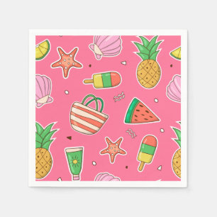 Serviette En Papier Été Jours Plage Papier Napkin