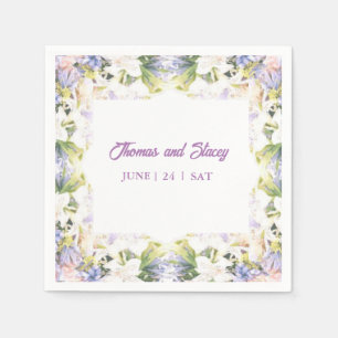 Serviette En Papier Été Lilac Fleur sauvage Mariage romantique