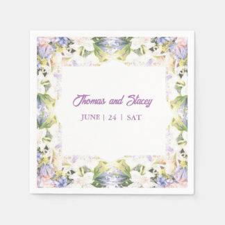Serviette En Papier Été Lilac Fleur sauvage Mariage romantique