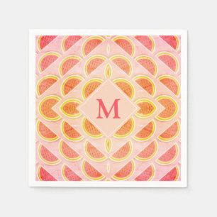 Serviette En Papier Été moderne WATERMELON Pink MONOGRAS Papier