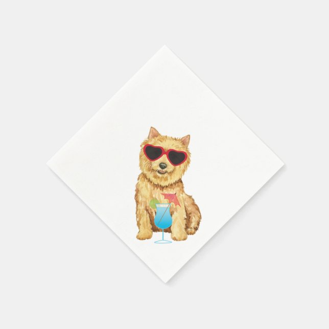 Serviette En Papier Été Norwich Terrier Napkins (Coin)
