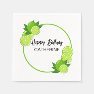 Serviette En Papier Été Vert Citrus Citrus Anniversaire