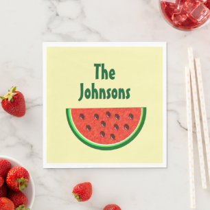 Serviette En Papier Été Watermelon Jaune Papier Party Napkins
