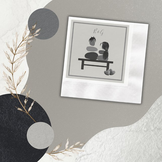 Serviette En Papier Eternal Stone couple Boho mariage (Créateur téléchargé)