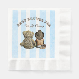 Serviette En Papier Ethnic Lil Cowboy et Teddy Bear Baby shower
