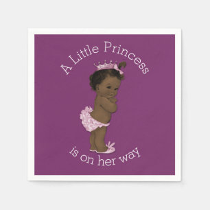 Serviette En Papier Ethnic Little Princess Baby shower Purple