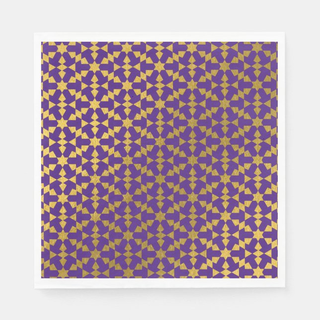 Serviette En Papier Ethnic Marocain Motif géométrique (Devant)