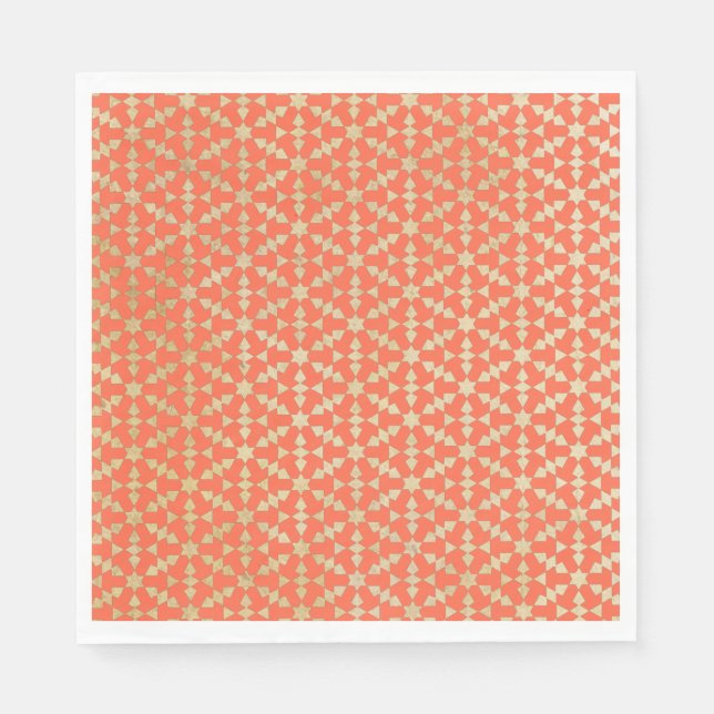 Serviette En Papier Ethnic Marocain Motif géométrique (Devant)