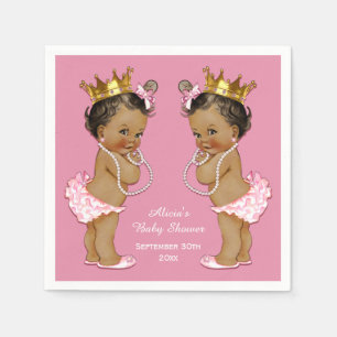 Serviette En Papier Ethnic Twins Princess Baby shower Personnalisé