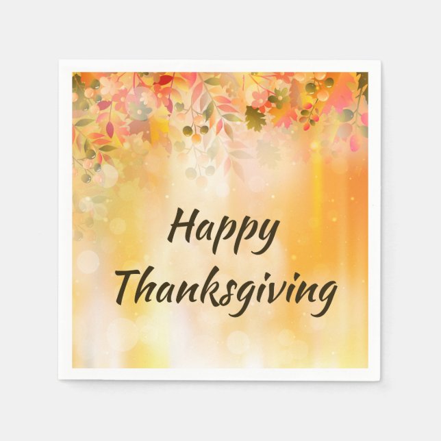 Serviette En Papier Étincelle d'automne des Feuilles de Thanksgiving (Devant)