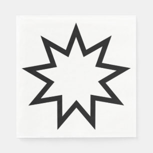 Serviette En Papier Étoile à neuf points (Symbole de la foi bahaï)