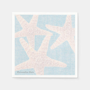 Serviette En Papier Étoile de mer blanche et élégante réception toile 