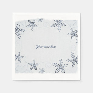 Serviette En Papier Étoile de mer élégante et paillettes Fête bleue de