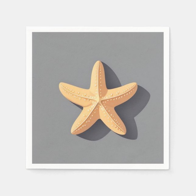 Serviette En Papier Étoile de mer et son ombre (Devant)
