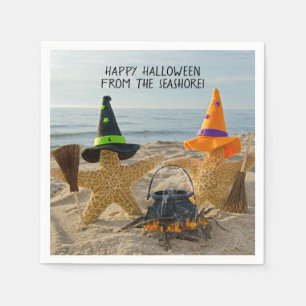 Serviette En Papier étoile de mer Halloween avec balais et pot