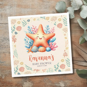 Serviette En Papier Étoile de mer pastel personnalisée pour Baby Showe