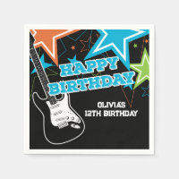 Étoile de Rock Anniversaire Guitare Étoiles Bleu O