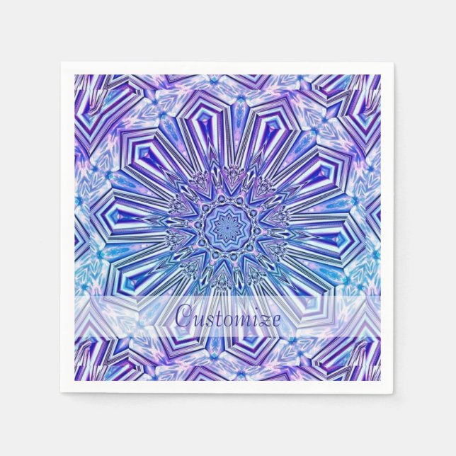 Serviette En Papier Étoile glacée Kaleidoscope Motif Napkins 2 (Devant)