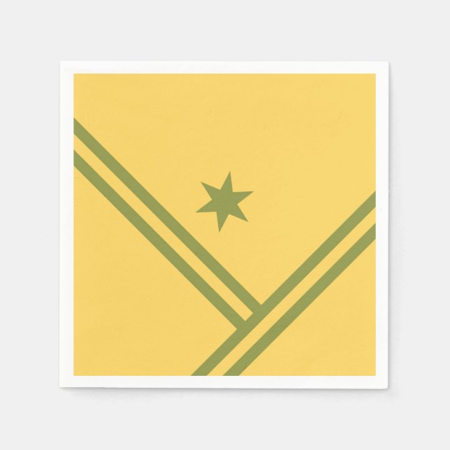 Serviette En Papier Étoile graphique moderne à rayures diagonales vert (Devant)