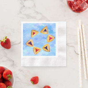 Serviette En Papier Étoile juive colorée Hamantaschen