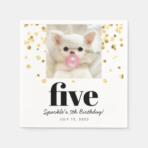Serviette En Papier Étoile pour animaux   Photo Pet Anniversaire Party