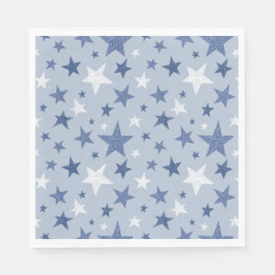 Serviette En Papier Étoiles Bleues D'Hiver