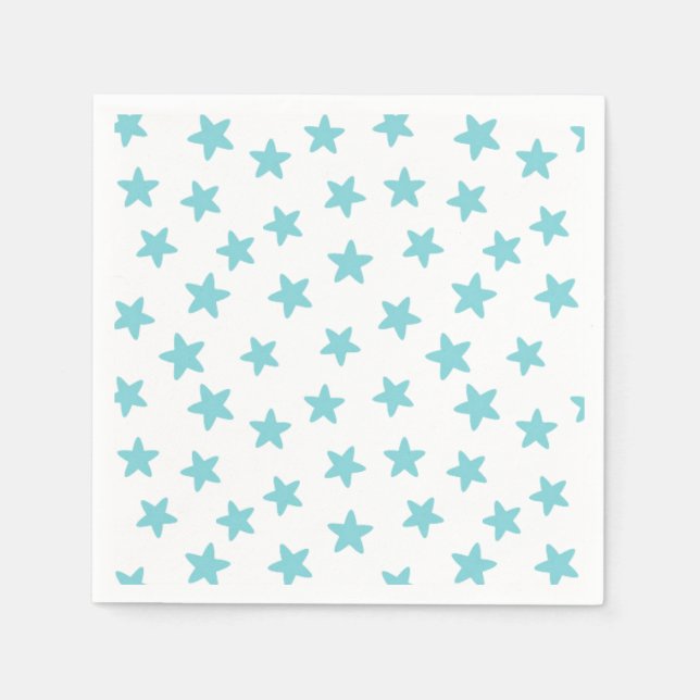 Serviette En Papier Étoiles Bleues et Blanches (Devant)