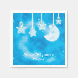 Serviette En Papier Étoiles célestes lumineuses et ciel bleu de lune