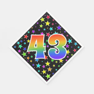 Serviette En Papier Étoiles colorées + Motif arc-en-ciel "43" N° d'évé