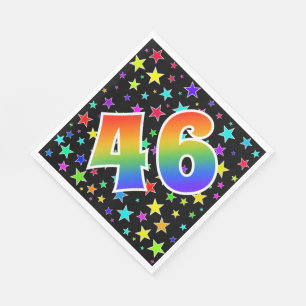 Serviette En Papier Étoiles colorées + Motif arc-en-ciel "46" N° d'évé