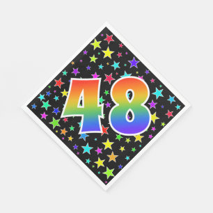 Serviette En Papier Étoiles colorées + Motif arc-en-ciel "48" N° d'évé
